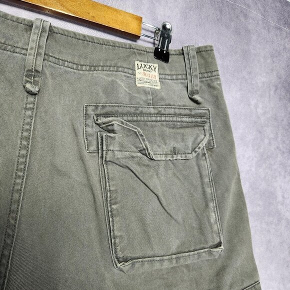 Lucky Brand Shorts Mens 33 Gray Cargo Utility Pockets Drawstring 80318 Summer - Picture 3 of 15